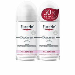 Шариковый дезодорант Eucerin 24h Sensitive Skin, 2x50 мл цена и информация | Дезодоранты | pigu.lt