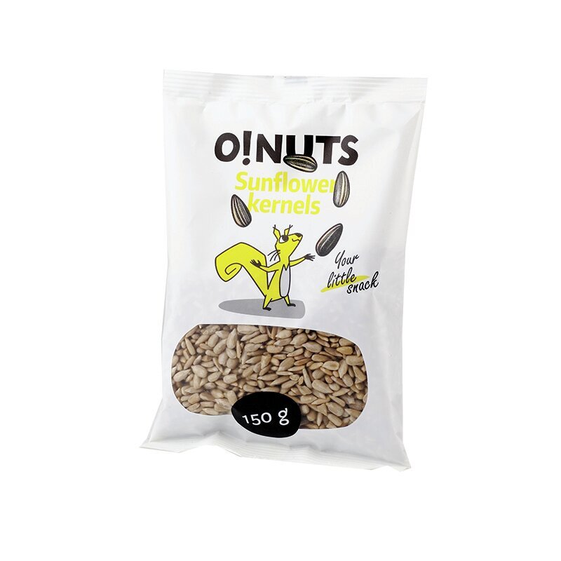 Lukštentos saulėgrąžos O!Nuts, 150 g kaina ir informacija | Užkandžiai, traškučiai | pigu.lt