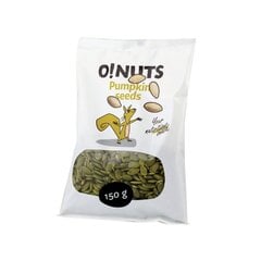 Семена тыквы очищенные O!Nuts, 150 г цена и информация | Закуски, чипсы | pigu.lt