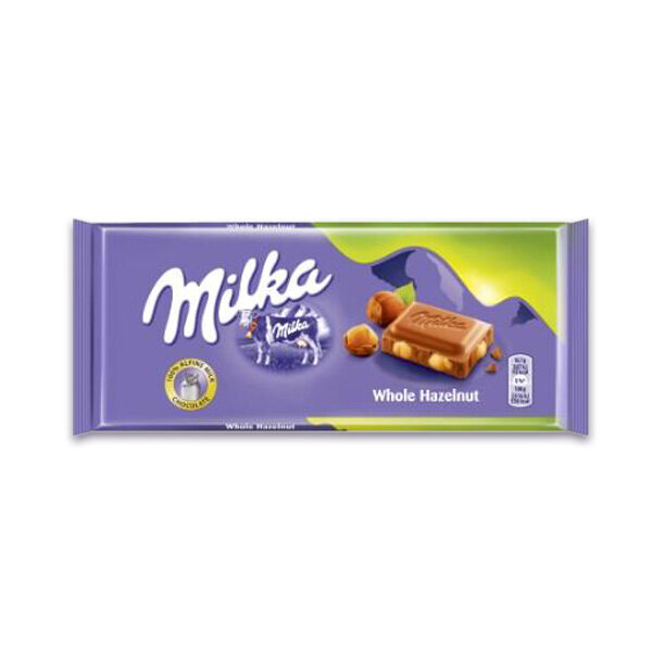 Šokoladas Milka Whole Hazelnut, 100g kaina ir informacija | Saldumynai | pigu.lt