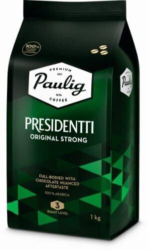 Paulig Presidentti Original Strong kavos pupelės, 1 kg цена и информация | Kava, kakava | pigu.lt