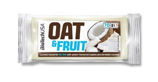 Овсяный батончик BioTechUsa Oat Bar, йогурт, аромат кокоса, 70 г цена и информация | Сладости | pigu.lt
