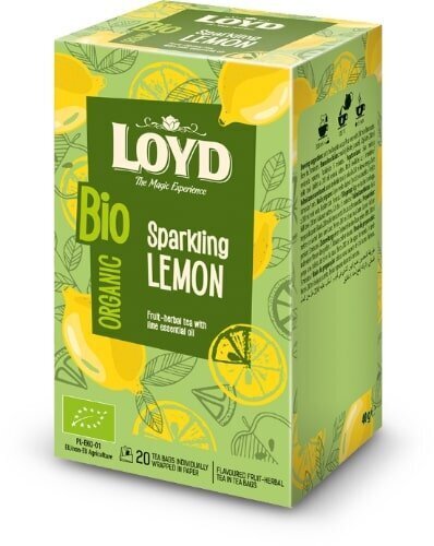 Loyd Sparkling lemon ekologiška žolelių arbata, 20 x 2g цена и информация | Arbata | pigu.lt