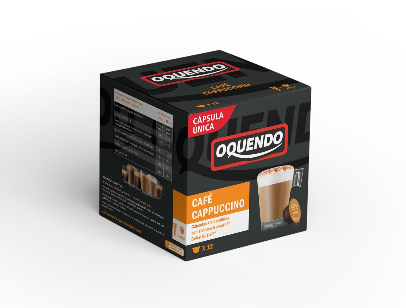 Oquendo Cappuccino kavos kapsulės, 12 vnt цена и информация | Kava, kakava | pigu.lt