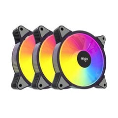 Aigo AR12 ARGB Computer Fan set 3in1 120x120 (black) цена и информация | Компьютерные вентиляторы | pigu.lt