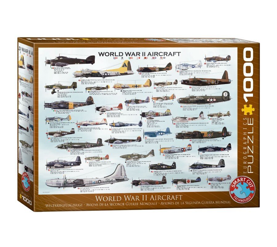 Dėlionė Eurographics, 6000-0075, WWII Aircraft, 1000 d. kaina ir informacija | Dėlionės (puzzle) | pigu.lt