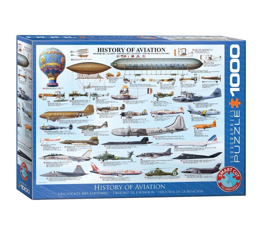 Dėlionė Eurographics, 6000-0086, History of Aviation, 1000 d. kaina ir informacija | Dėlionės (puzzle) | pigu.lt