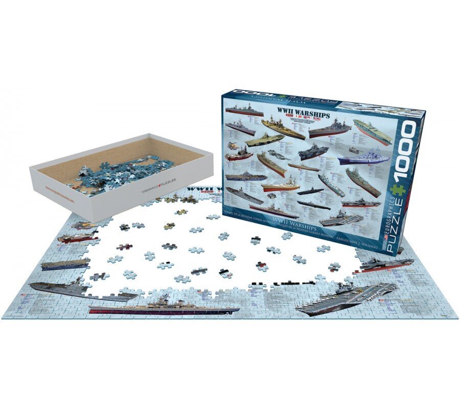 Dėlionė Eurographics, 6000-0133, WWII Warships, 1000 d. kaina ir informacija | Dėlionės (puzzle) | pigu.lt