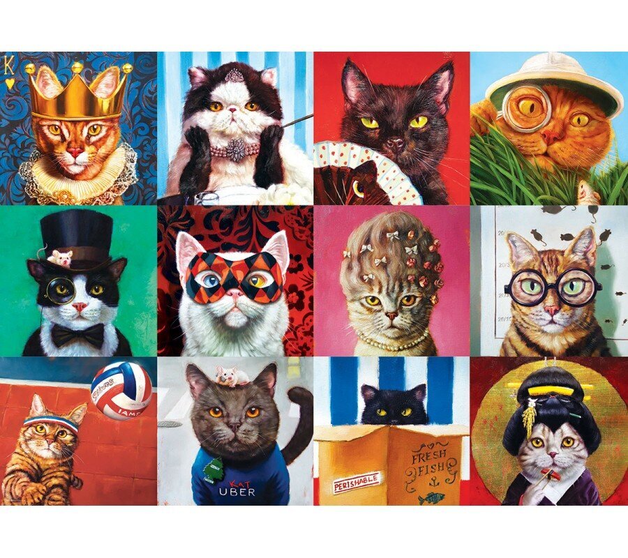 Dėlionė Eurographics, 6000-5522, Funny Cats, 1000 d. kaina ir informacija | Dėlionės (puzzle) | pigu.lt