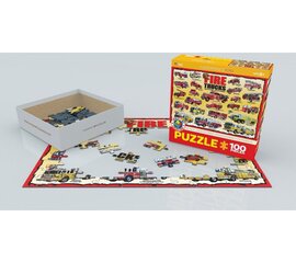 Dėlionė Eurographics, 6100-0239, Fire Trucks, 100 d. kaina ir informacija | Dėlionės (puzzle) | pigu.lt