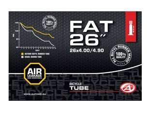 Dviračio kamera Author MTB-26 FAT AV32 26x4.00-4.90 (juoda) цена и информация | Покрышки, шины для велосипеда | pigu.lt