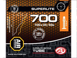 Dviračio kamera Author Cross 700C SUPERLITE FV40 700x35/50C (juoda) цена и информация | Покрышки, шины для велосипеда | pigu.lt