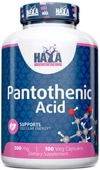 Пищевая добавка Haya Labs Pantothenic Acid 500 mg 100 веге капсул цена и информация | Витамины, пищевые добавки, препараты для хорошего самочувствия | pigu.lt