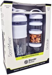 Blender Bottle Combo Pak Sportmixer Шейкер и Gostak Starter 4Pak - Белый цена и информация | Фляги для воды | pigu.lt