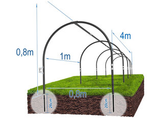 Каркас парника 4 м цена и информация | Теплицы | pigu.lt