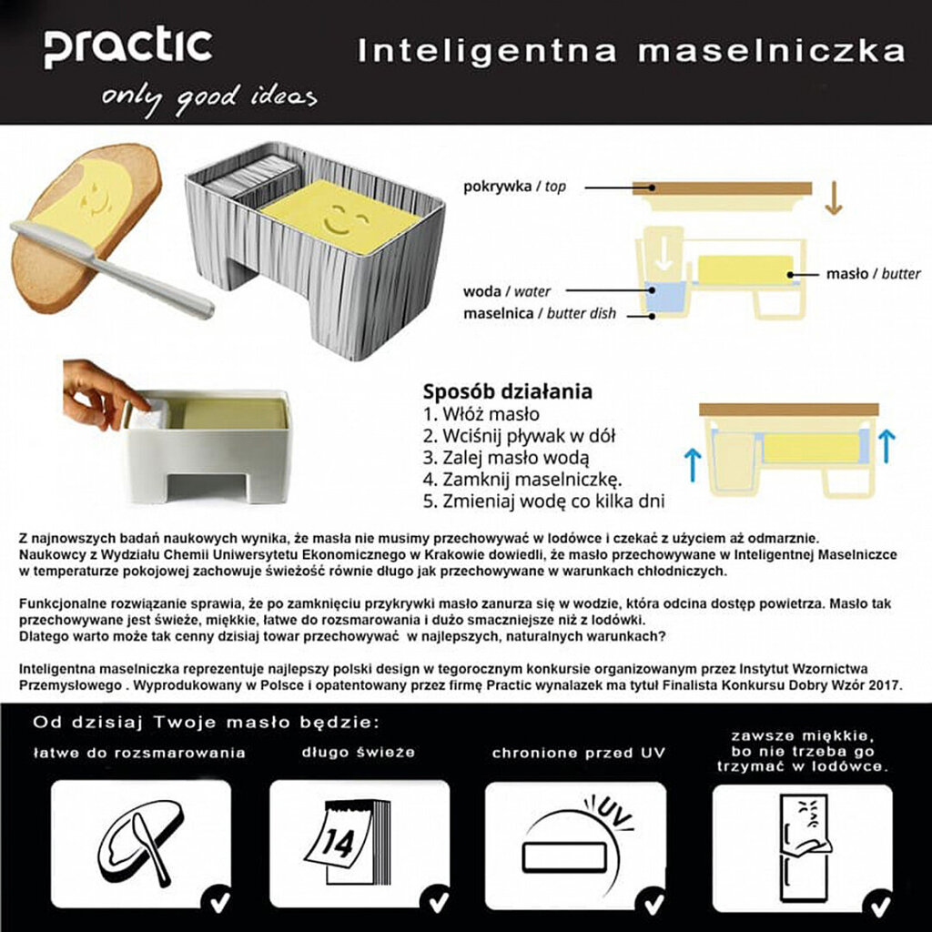 Sviestinė su peiliu, juoda kaina ir informacija | Indai, lėkštės, pietų servizai | pigu.lt