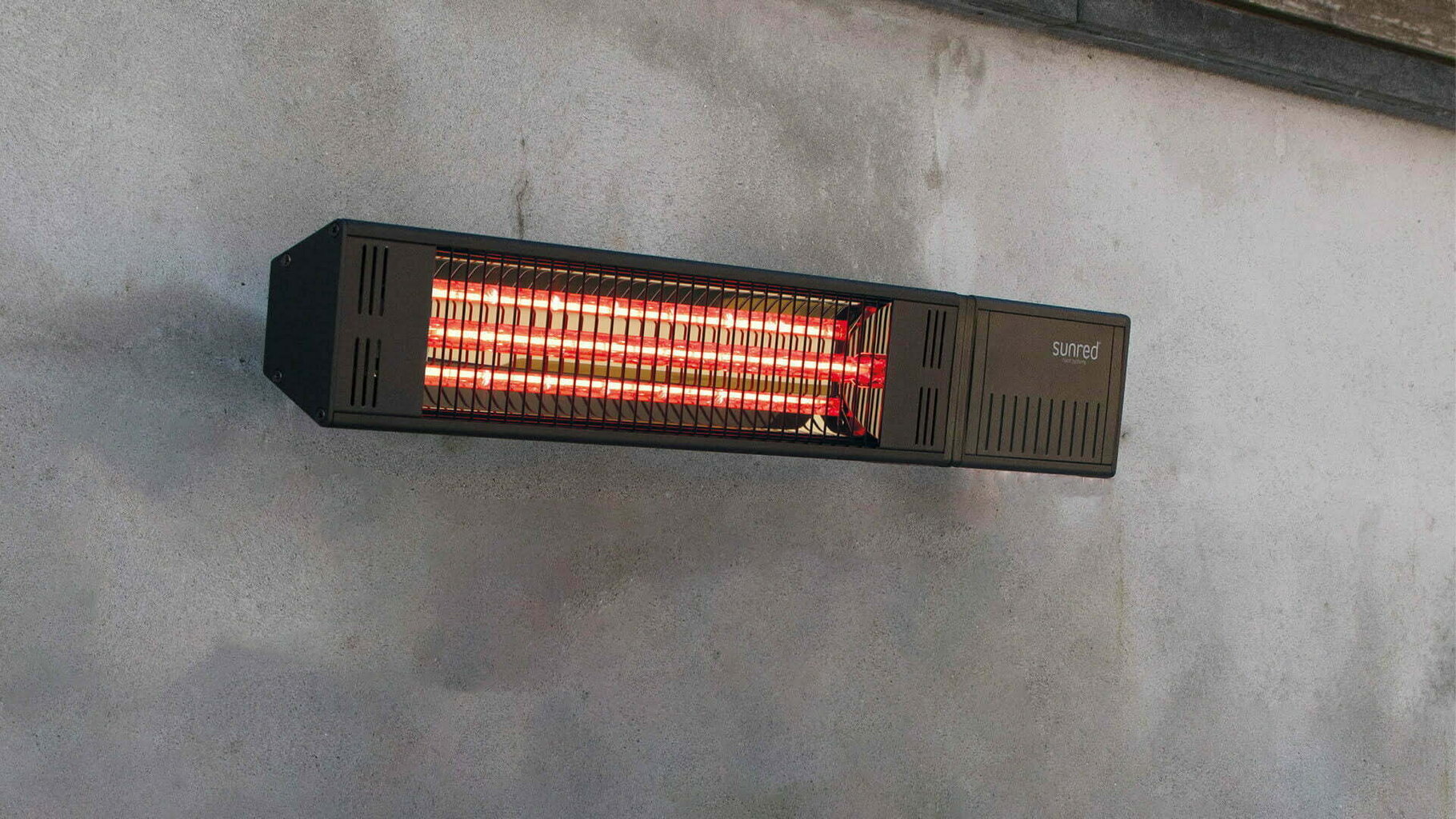 Sieninis infraraudonųjų spindulių terasos šildytuvas Sunred Fortuna Wall RDS-15W-B kaina ir informacija | Šildytuvai | pigu.lt