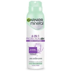 Спрей-дезодорант Garnier Mineral 6в1 Protection 48Ч, 150 мл цена и информация | Дезодоранты | pigu.lt