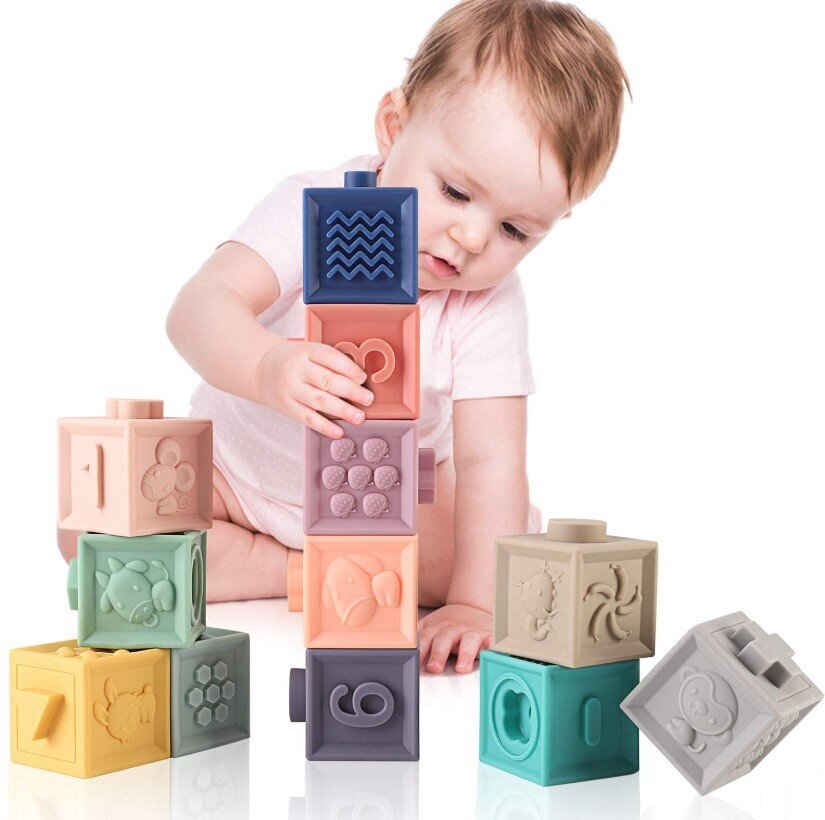Spalvotos sensorinės kaladėlės kaina ir informacija | Žaislai kūdikiams | pigu.lt