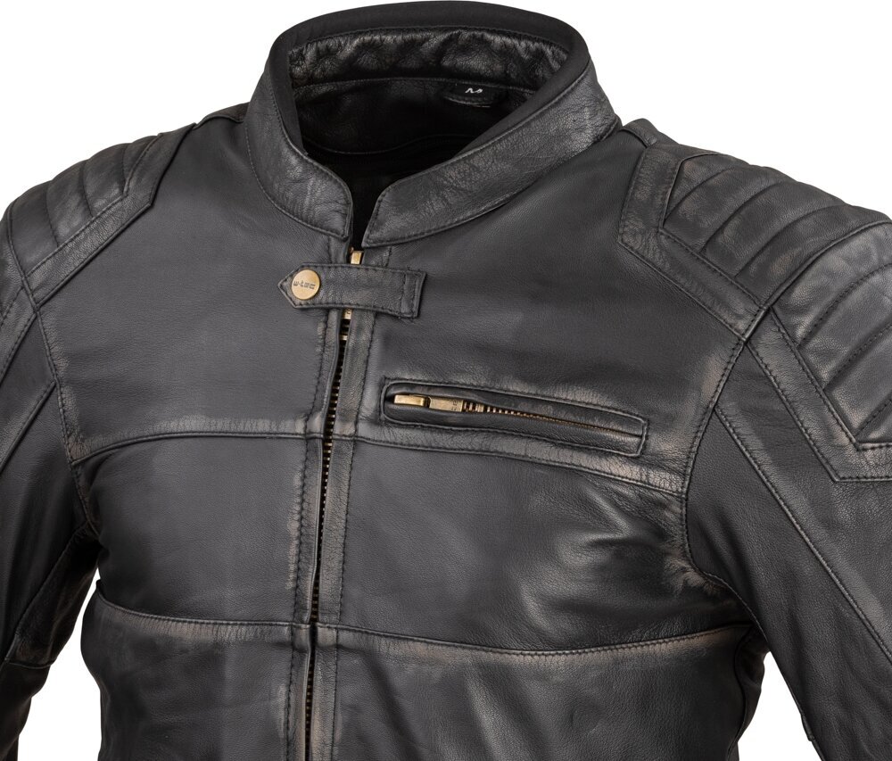 Vyriška odinė motociklininko striukė W-TEC Suit - Vintage Black M kaina ir informacija | Moto striukės | pigu.lt