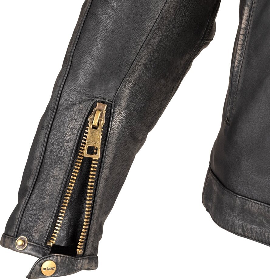 Vyriška odinė motociklininko striukė W-TEC Suit - Vintage Black L kaina ir informacija | Moto striukės | pigu.lt