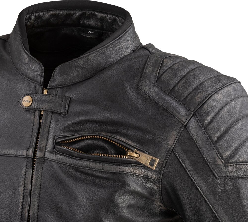 Vyriška odinė motociklininko striukė W-TEC Suit - Vintage Black 4XL kaina ir informacija | Moto striukės | pigu.lt