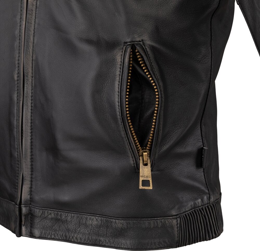 Vyriška odinė motociklininko striukė W-TEC Suit - Vintage Black 4XL kaina ir informacija | Moto striukės | pigu.lt