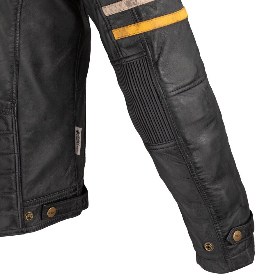 Vyriška odinė motociklininko striukė W-TEC Traction - Black 5XL kaina ir informacija | Moto striukės | pigu.lt