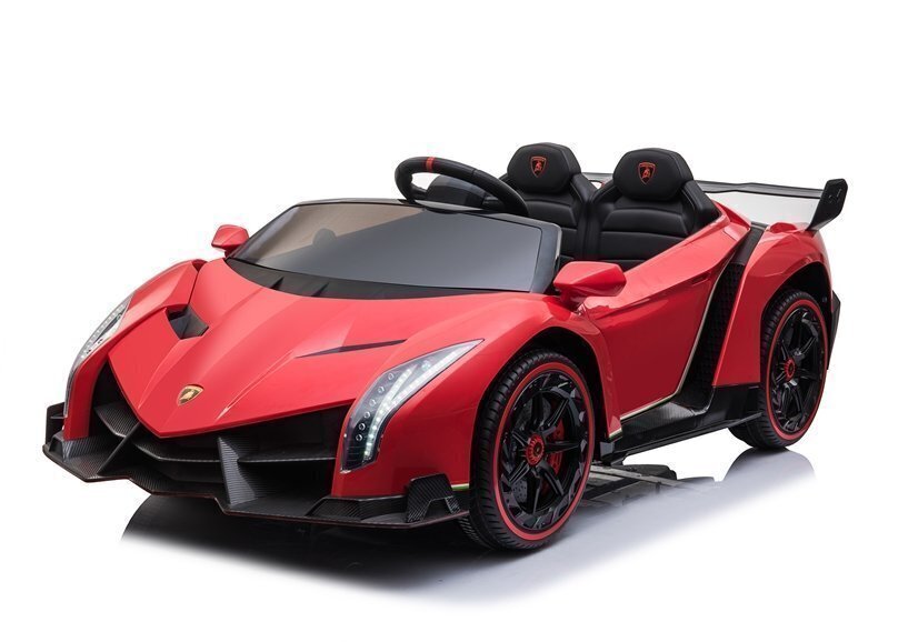 Dvivietis vaikiškas elektromobilis Lamborghini Veneno, raudonas kaina ir informacija | Elektromobiliai vaikams | pigu.lt