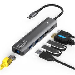 HUB USB-C adapteris 7W1 Zenwire HDMI 4K USB Gigabit Ethernet RJ45 1000 Mbps M1 цена и информация | Адаптеры, USB-разветвители | pigu.lt
