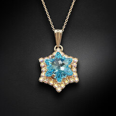 Кулон "Снежинка (Aquamarine)" с кристаллами Swarovski™ DS01K430 цена и информация | Женское колье | pigu.lt