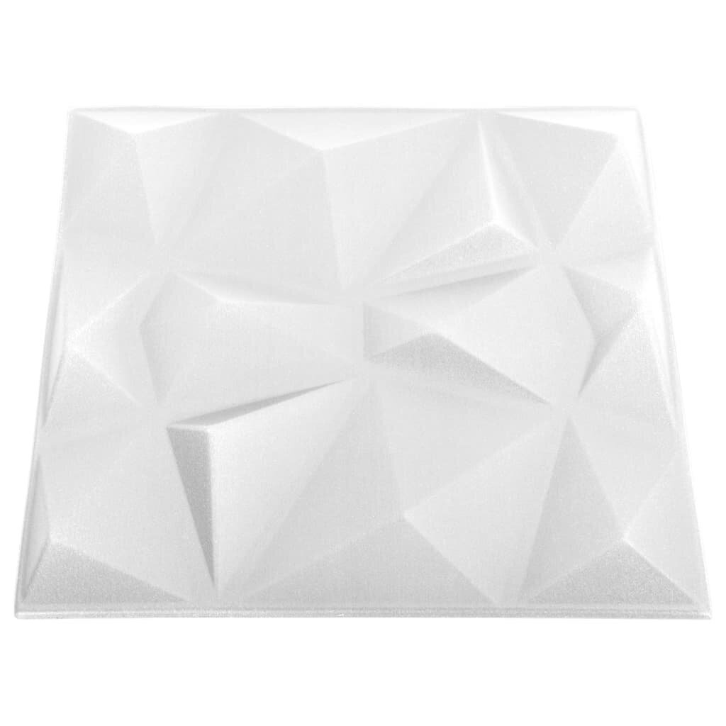 3D sienų plokštės, 12vnt., deimantų baltos, 50x50cm, 3m² kaina ir informacija |  Lubų, sienų dekoro elementai | pigu.lt