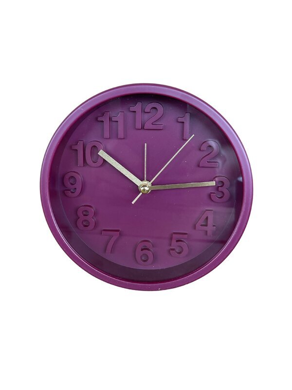 Laikrodis - žadintuvas, apvalus, bordo spalvos kaina ir informacija | Radijo imtuvai ir žadintuvai | pigu.lt