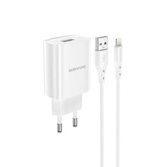 Зарядное устройство Borofone BN1 Innovative - USB - 2,1А, белое цена и информация | Зарядные устройства для телефонов | pigu.lt