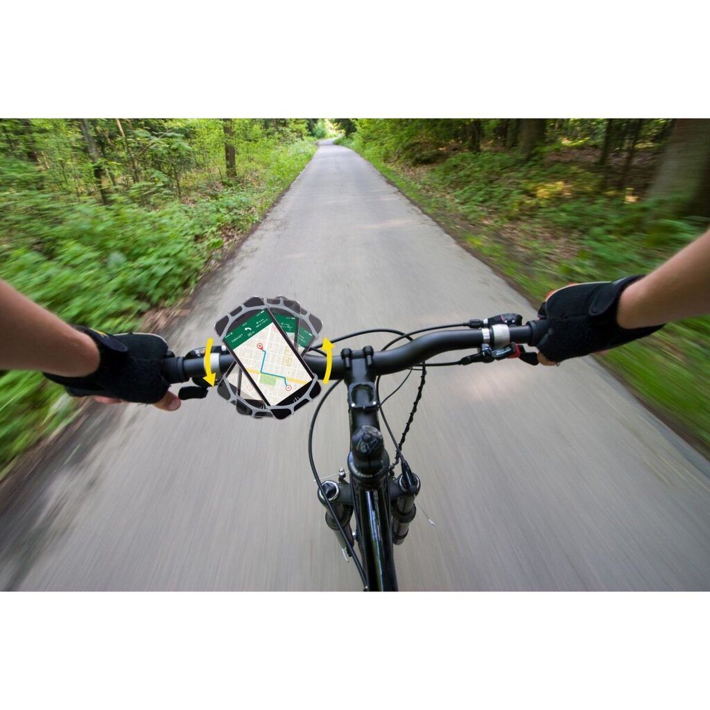 Silikoninis telefono laikiklis Dunlop, juodas kaina ir informacija | Kitos dviračių dalys | pigu.lt