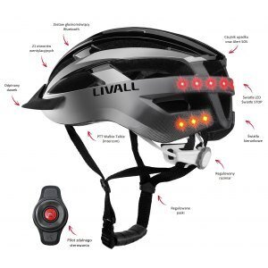 Dviratininko šalmas MTB Livall MT1 Neo Intercom/LED/SOS/BT 54-58cm цена и информация | Šalmai | pigu.lt