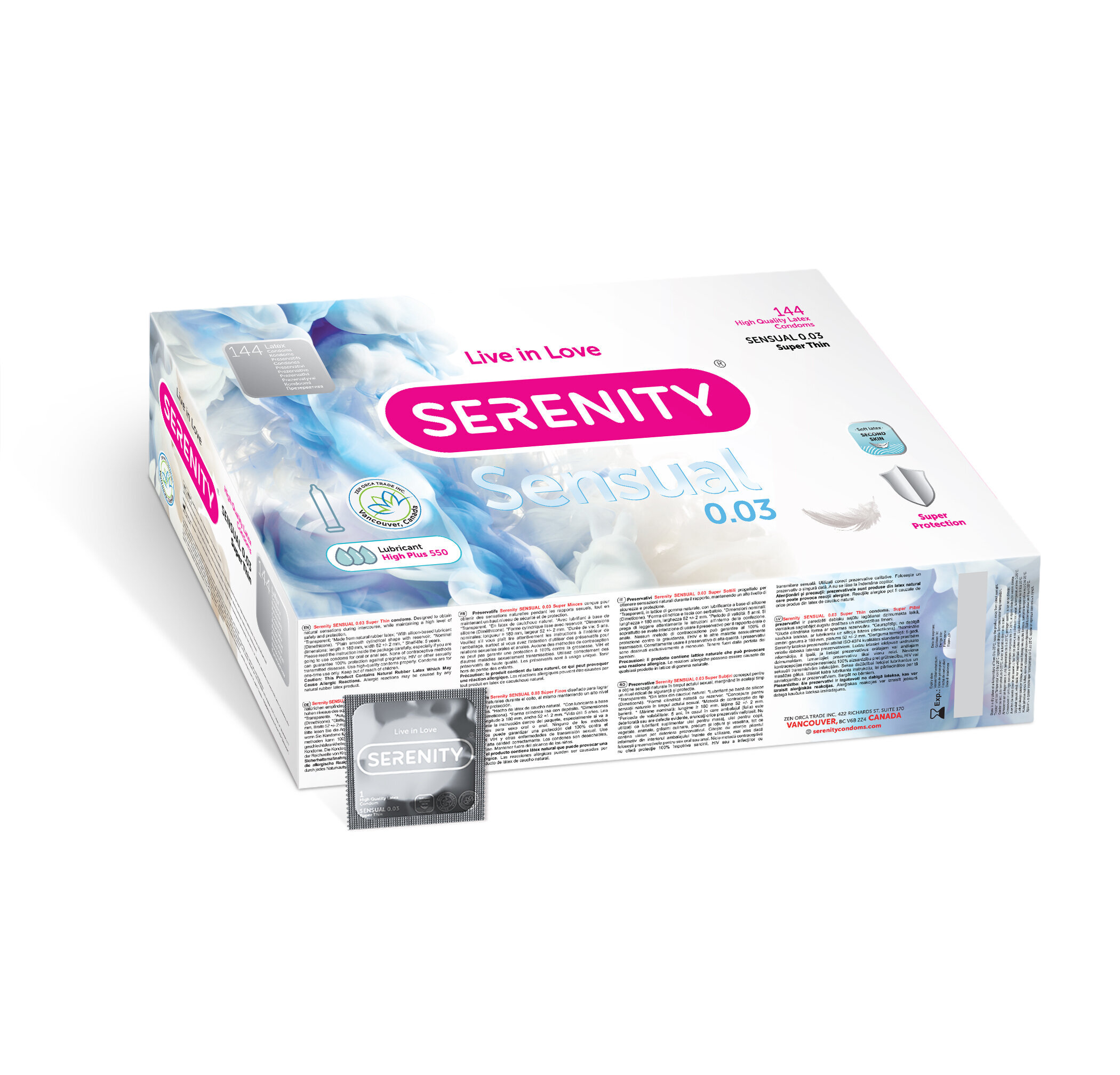 Prezervatyvai Serenity SENSUAL 0.03 Super Thin (144 vnt/pakuotėje) kaina |  n18.pigu.lt