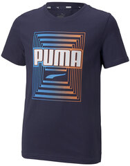 Футболки Puma Alpha Graphic Tee Blue 847292 06 847292 06/164 цена и информация | Рубашки для мальчиков | pigu.lt