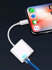 Adapteris Lightning Ethernet Rj45 LAN iPhone iPad Zenwire kaina ir informacija | Zenwire Kompiuterinė technika | pigu.lt