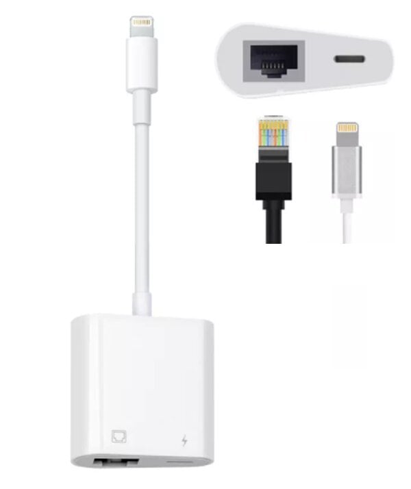 Adapteris Lightning Ethernet Rj45 LAN iPhone iPad Zenwire цена и информация | Adapteriai, USB šakotuvai | pigu.lt