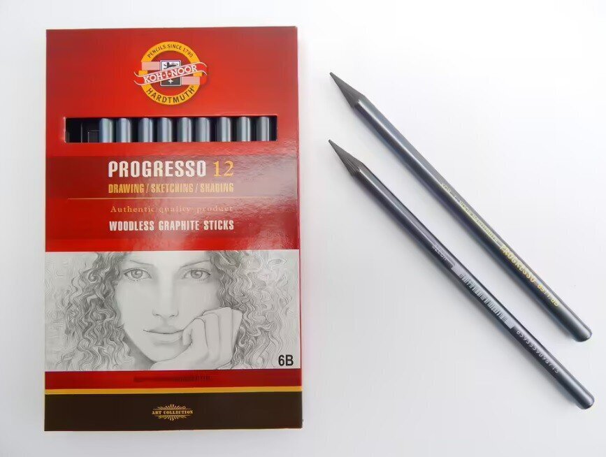 Juodo grafito pieštukas Progresso 6B цена и информация | Rašymo priemonės | pigu.lt