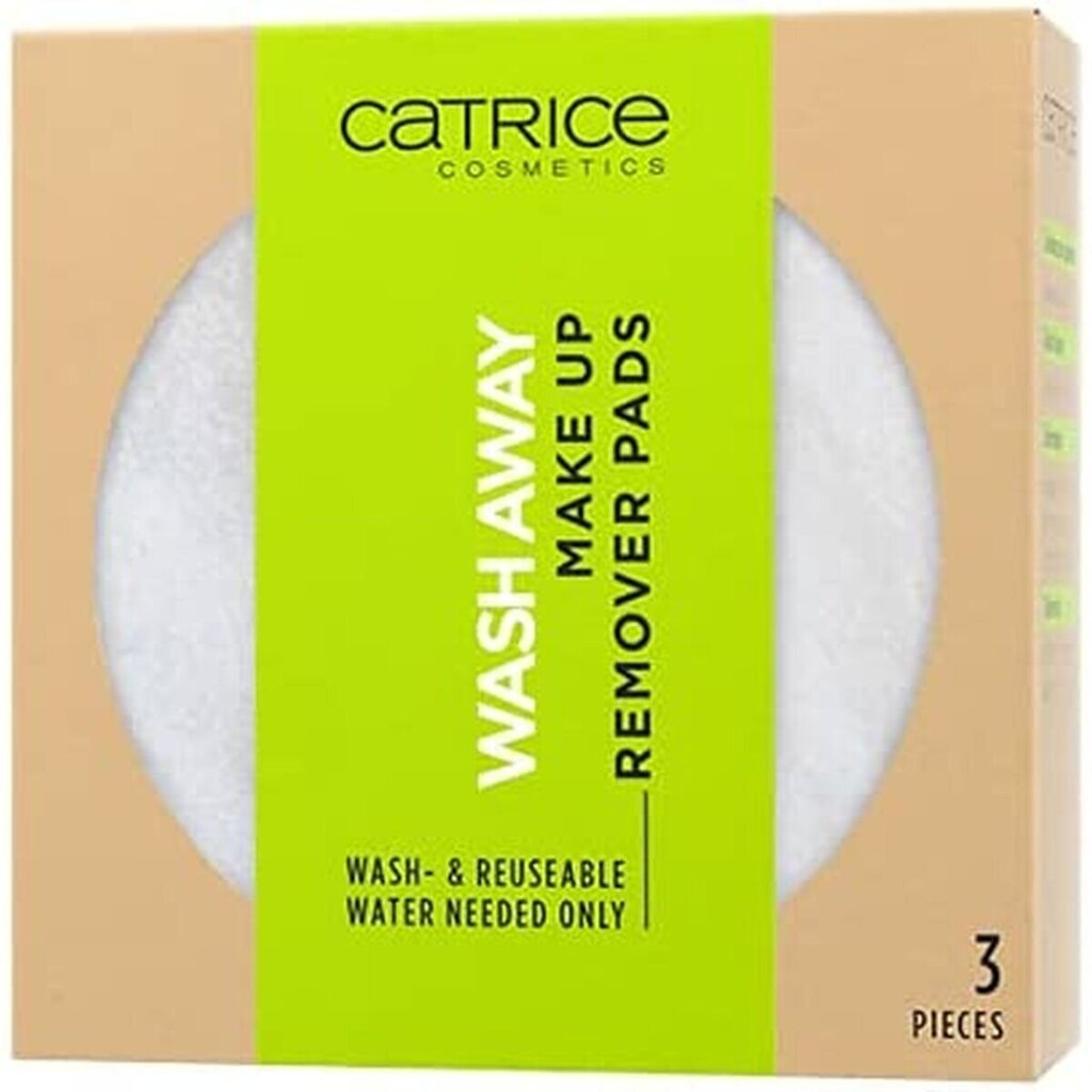 Makiažo šalinimo diskeliai Catrice Wash Away Make Up Remover Pads, 3 vnt. kaina ir informacija | Veido prausikliai, valikliai | pigu.lt