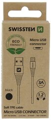 Swissten Eco Friendly 3A Micro USB, 1.2m juodas kaina ir informacija | Laidai telefonams | pigu.lt