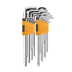 Šešiakampio rakto ir torx raktų rinkinys Ingco HHKSET0181, 1.5-10mm kaina ir informacija | Mechaniniai įrankiai | pigu.lt