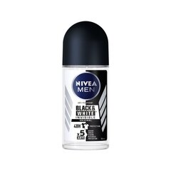 Rutulinis dezodorantas Nivea For Men roll-on deodorant black and white, 50ml kaina ir informacija | Dezodorantai | pigu.lt