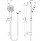 Ideal Standard Idealrain EvoJET Round 3 F dušo galvutė 125 mm (8 l/min) ir 600 mm dušo stovas su metaliniais laikikliais, 1750 mm dušo žarna, chromas B1761AA цена и информация | Vandens maišytuvai | pigu.lt