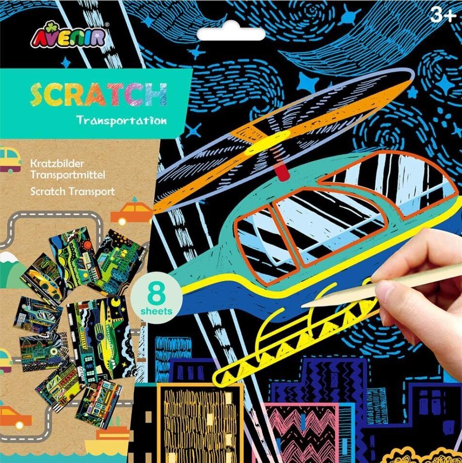 Graviravimo rinkinys Scratch Transportation Avenir, 7331681 цена и информация | Lavinamieji žaislai | pigu.lt