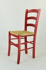 Tommychairs - набор из 4 стульев VENEZIA из бука окрашенная в красный анилин и сиденье из соломы цена и информация | Стулья для кухни и столовой | pigu.lt