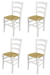 Tommychairs - набор из 4 стульев VENEZIA из бука окрашенная в белый и сиденье из соломы  цена и информация | Стулья для кухни и столовой | pigu.lt