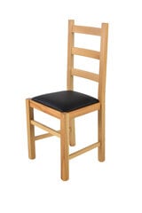 Tommychairs - стул RUSTICA структура из бука натурального цвета, сиденье из черной искусственной кожей цена и информация | Стулья для кухни и столовой | pigu.lt